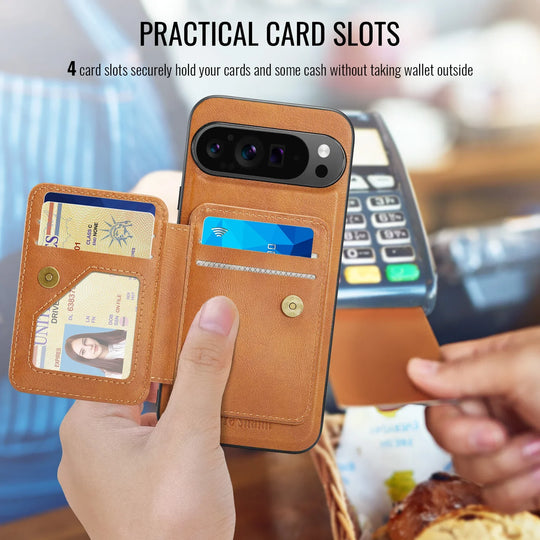 Leather Case with Detachable Magnetic Wallet For Google Pixel Series