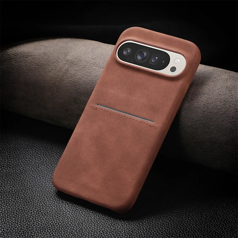 Leather Case with Card Slot For Google Pixel 9 Series
